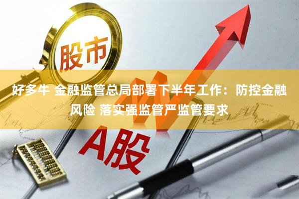 好多牛 金融监管总局部署下半年工作：防控金融风险 落实强监管严监管要求